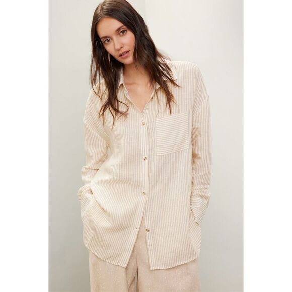 Onia Air Linen Boyfriend Top 🗃️ - Picture 1 of 10